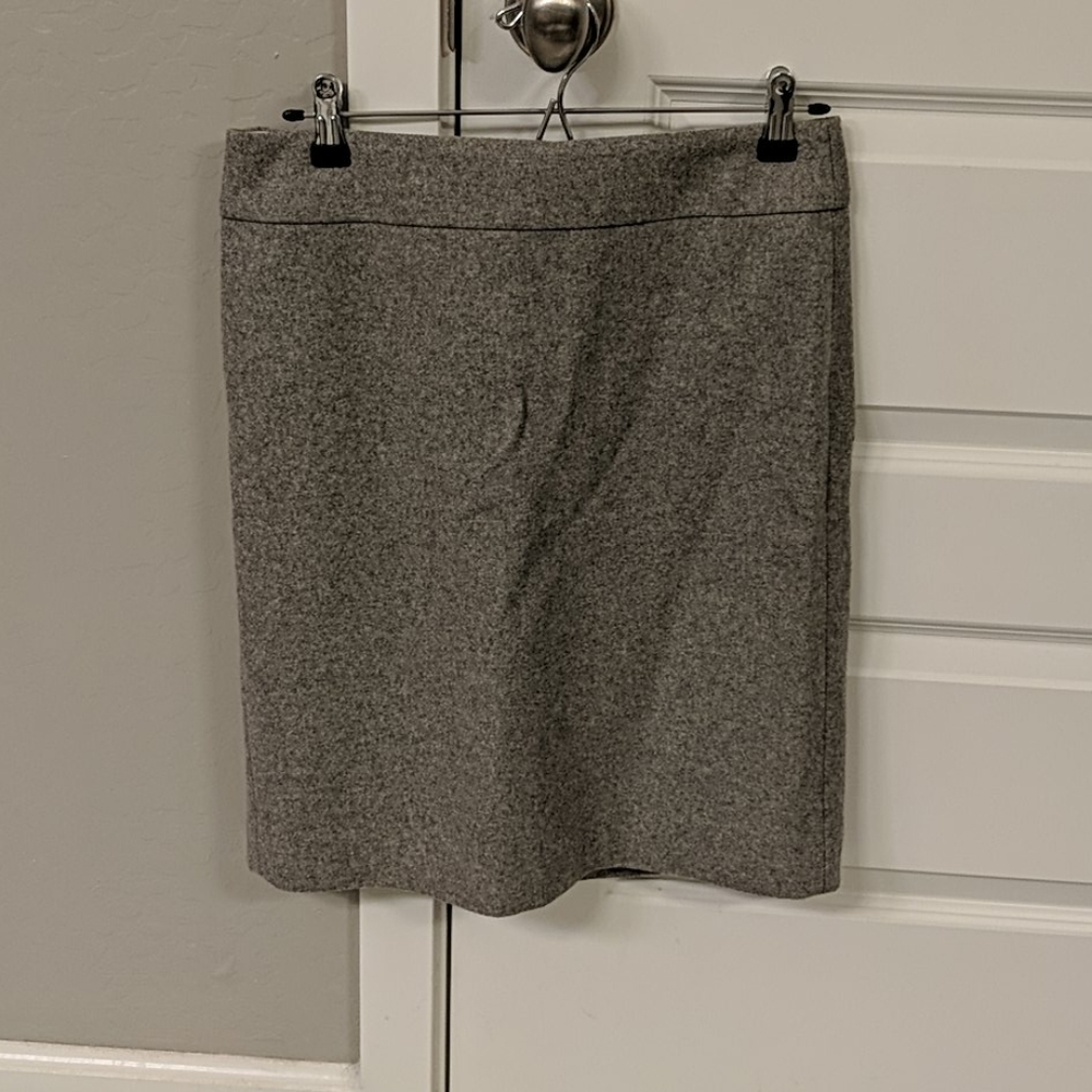 Gray Wool JCrew Pencil Skirt